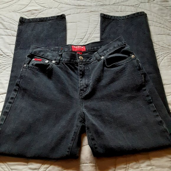 Chaps Jeans Chaps Denim Delaney Straight Leg Jeans Black Womens